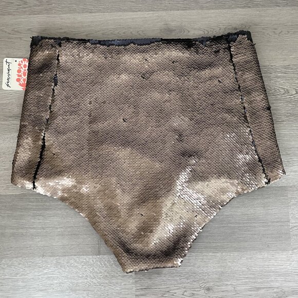 NWT Heidi Merrick Neptune Bronze Sequin High-Waisted Swim Bottom Size L Large - Picture 3 of 3